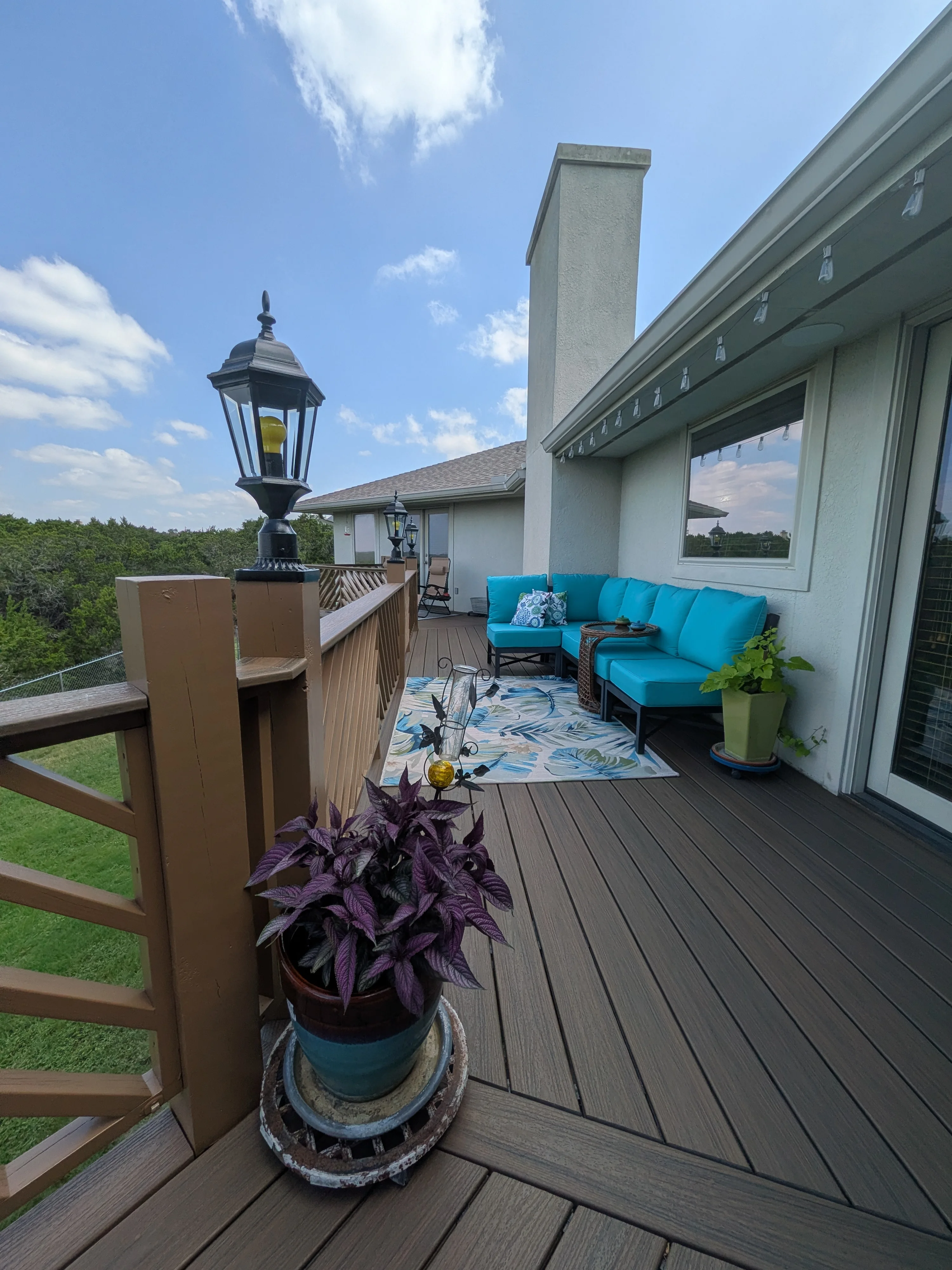 After: Trex deck refresh with composite railing