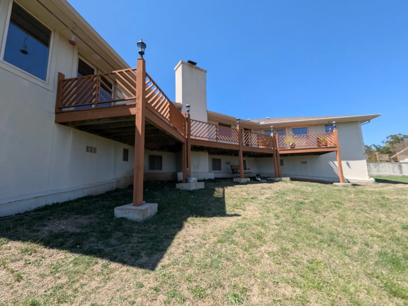 Original elevated deck before resurfacing work started