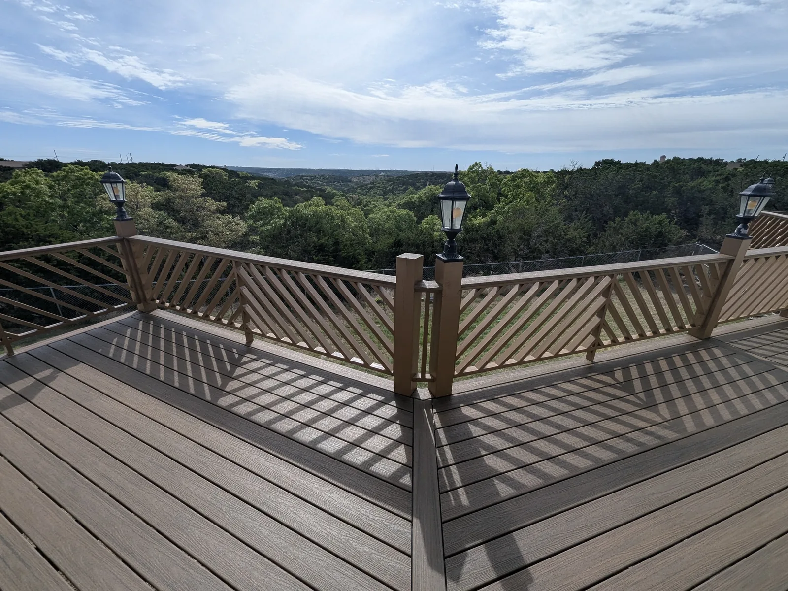 Finished Trex deck overlooking the yard