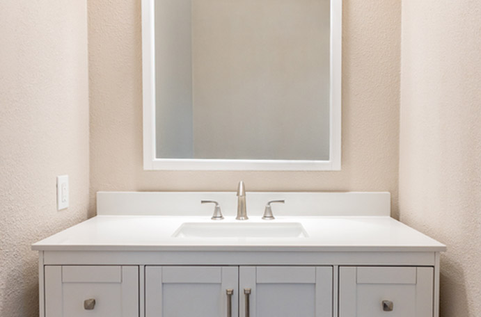 A beautiful new bathroom vanity from a Boerne Bathroom Remodel.