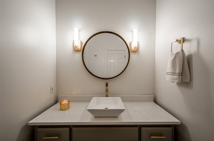 A beautiful new vanity in a Boerne Bathroom Remodel in Tapatio Springs.