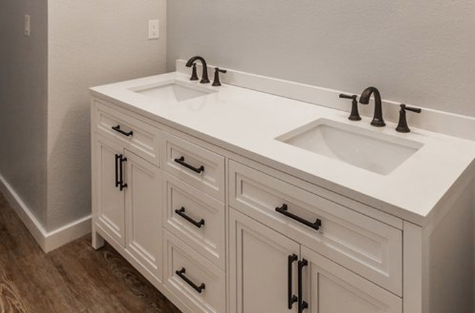 New custom built bathroom vanity in Bandera.